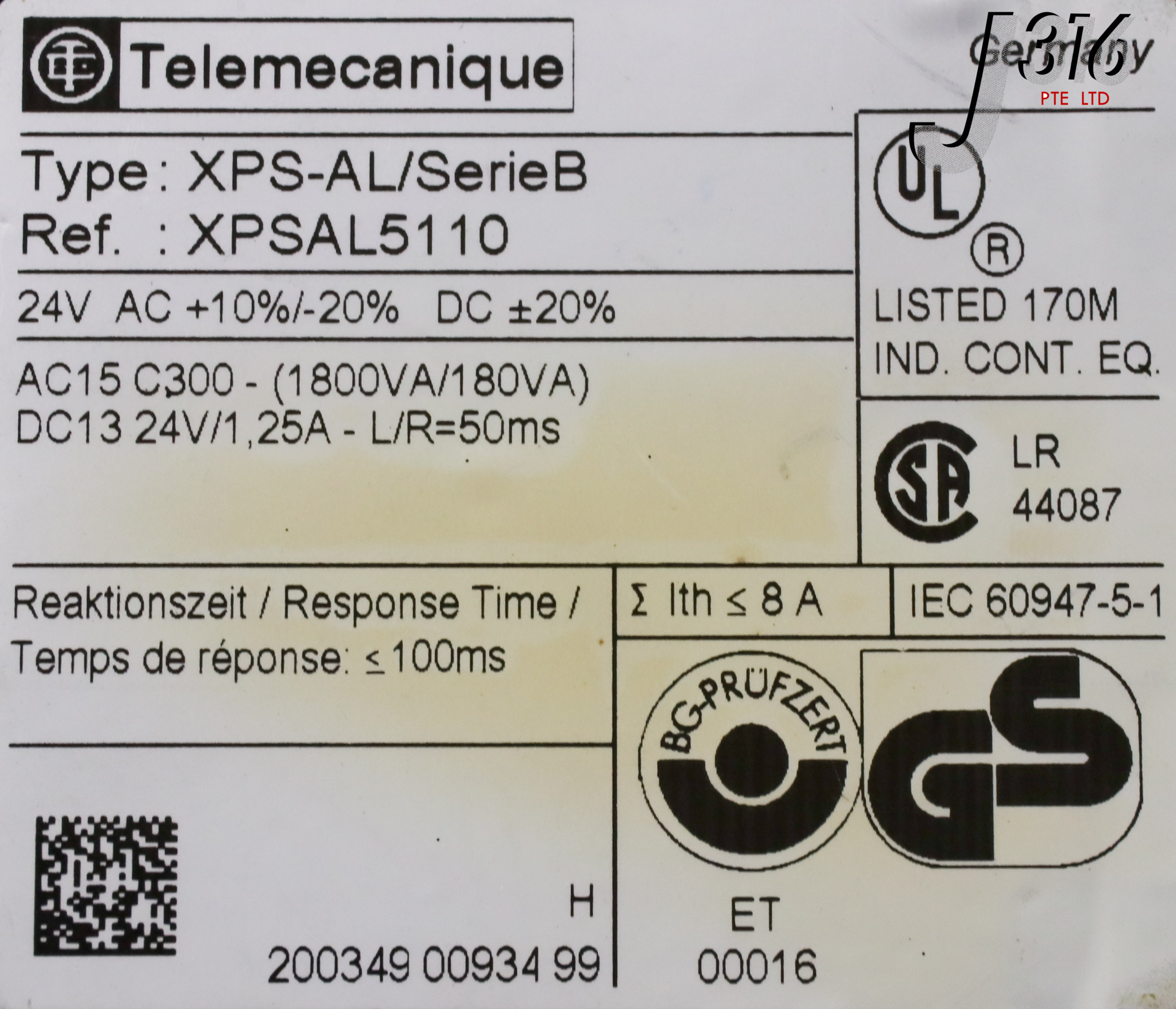 13007 TELEMECANIQUE XPSAL5110 SAFETY RELAY XPS-AL/SERIEB | eBay